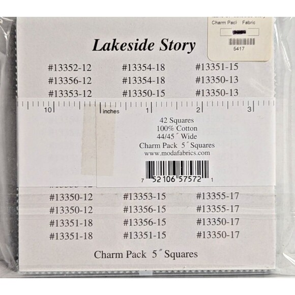 Moda Lakeside Story 42 5-in Charm Precut Fabric Quilt Squares Fishing Boat Theme - Picture 9 of 9